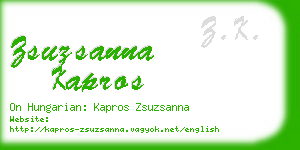 zsuzsanna kapros business card